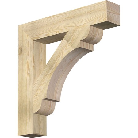 Ekena Millwork Olympic Block Rough Sawn Bracket, Douglas Fir, 6"W x 34"D x 34"H BKT06X34X34OLY05RDF